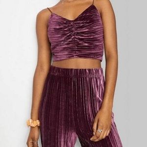 velvet two piece set